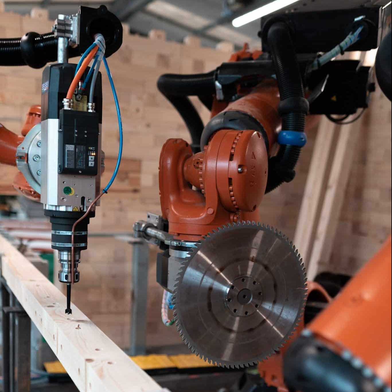 Fertigungsroboter im Stammwerk in Tübingen im Produktionsprozess