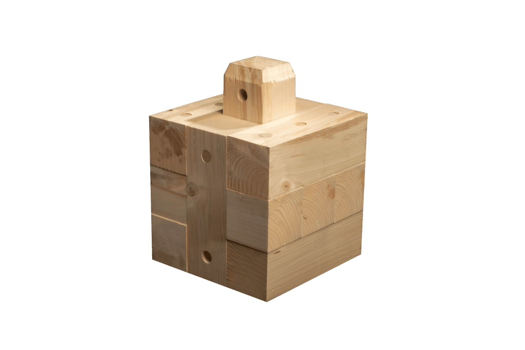 3D-Ansicht eines Holzbausystem BRIQs 25-25