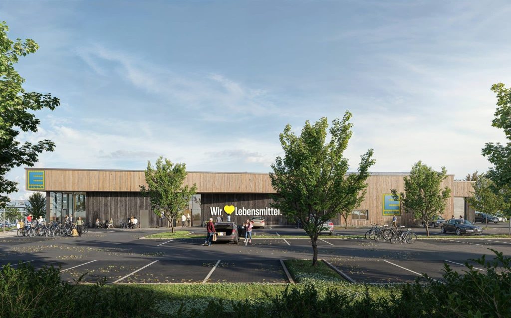 TRIQBRIQ baut Rohbau für erstes recyclebares Supermarkt-Gebäude für EDEKA