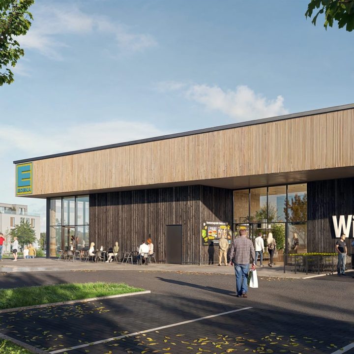TRIQBRIQ baut Rohbau für erstes recyclebares Supermarkt-Gebäude für EDEKA